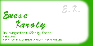 emese karoly business card