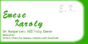 emese karoly business card